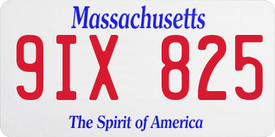 MA license plate 9IX825