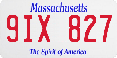 MA license plate 9IX827