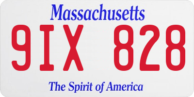 MA license plate 9IX828