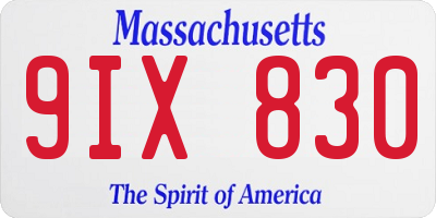 MA license plate 9IX830