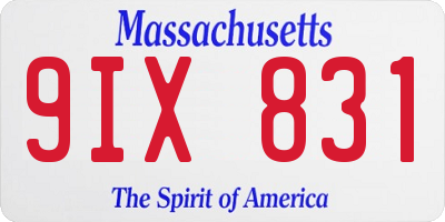 MA license plate 9IX831