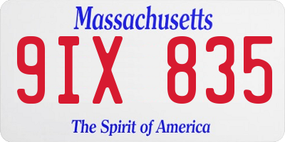 MA license plate 9IX835