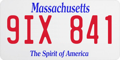 MA license plate 9IX841