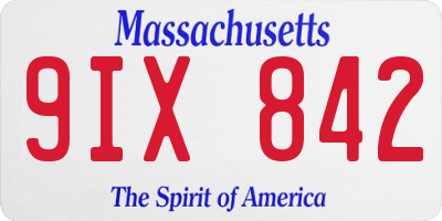 MA license plate 9IX842
