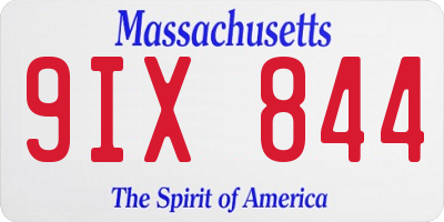 MA license plate 9IX844