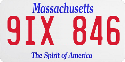 MA license plate 9IX846