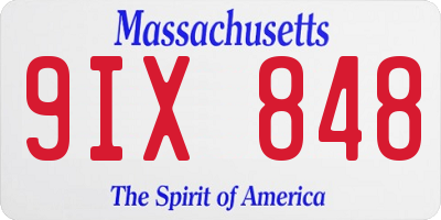 MA license plate 9IX848