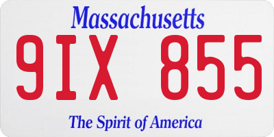 MA license plate 9IX855