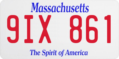 MA license plate 9IX861