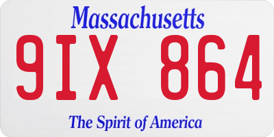 MA license plate 9IX864