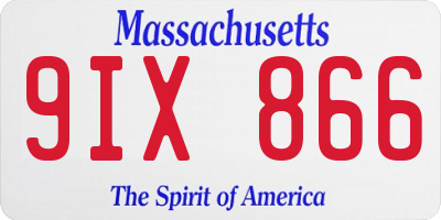 MA license plate 9IX866
