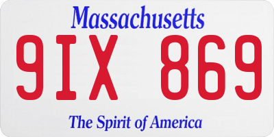 MA license plate 9IX869
