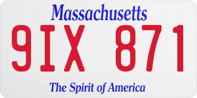 MA license plate 9IX871