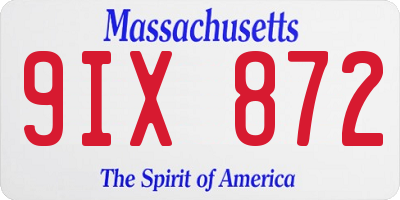 MA license plate 9IX872