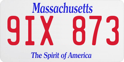 MA license plate 9IX873