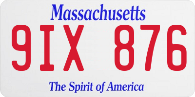 MA license plate 9IX876