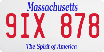 MA license plate 9IX878