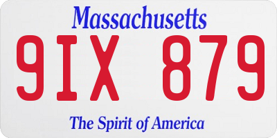 MA license plate 9IX879