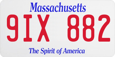 MA license plate 9IX882