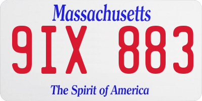 MA license plate 9IX883