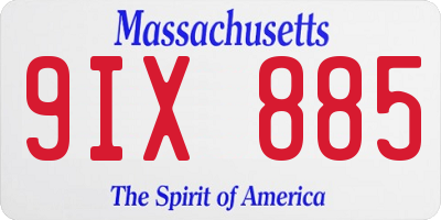 MA license plate 9IX885