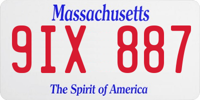 MA license plate 9IX887