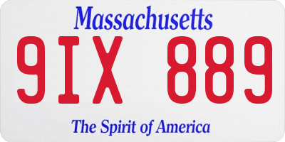 MA license plate 9IX889
