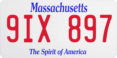 MA license plate 9IX897