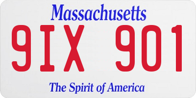 MA license plate 9IX901