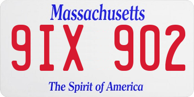 MA license plate 9IX902