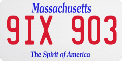 MA license plate 9IX903