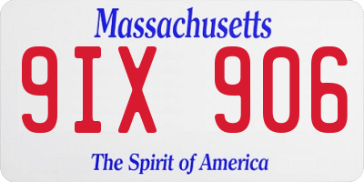 MA license plate 9IX906