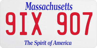 MA license plate 9IX907