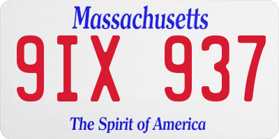 MA license plate 9IX937