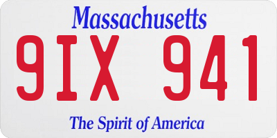 MA license plate 9IX941