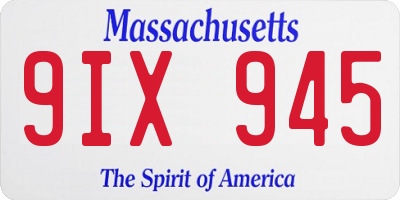 MA license plate 9IX945