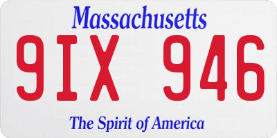 MA license plate 9IX946