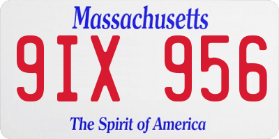 MA license plate 9IX956