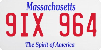 MA license plate 9IX964