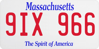 MA license plate 9IX966