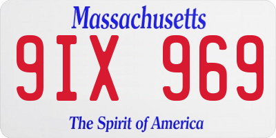 MA license plate 9IX969