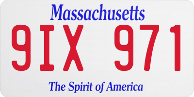 MA license plate 9IX971