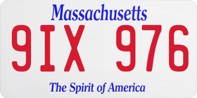 MA license plate 9IX976
