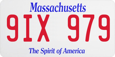 MA license plate 9IX979