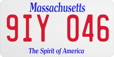 MA license plate 9IY046