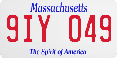 MA license plate 9IY049