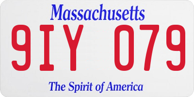 MA license plate 9IY079