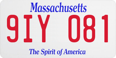 MA license plate 9IY081