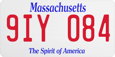 MA license plate 9IY084