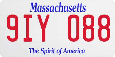 MA license plate 9IY088